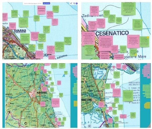 Esempi delle mappe utilizzate nel tavolo sulle “Soluzioni di intervento” per il territorio delle quattro province costiere